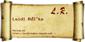 Leidl Réka névjegykártya